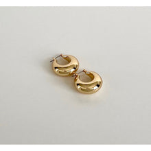 Load image into Gallery viewer, Wide Gold Latch Hoop Earrings
