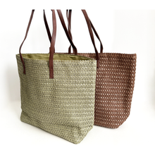 Load image into Gallery viewer, Olive Green Weaved Beach Bag
